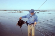 Jimmy with the first Duckbill ray that was caught on the reefs at Strand. Jimmy with the first Duckbill ray that was caught on the reefs at Strand.