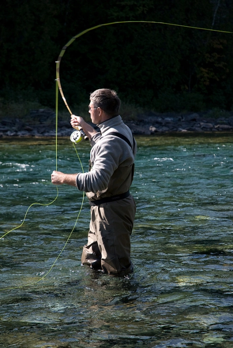 Casting to the white water Casting to the white water
