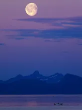 User submitted picture: Moon light in Lofoten isl...